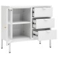vidaXL Sideboard Weiß 75x35x70 cm Stahl und Hartglas vidaXL Sideboard Weiß 75x35x70 cm Stahl und Hartglas