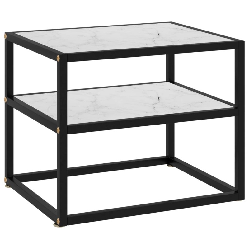 vidaXL Konsolentisch Weiß 50x40x40 cm Hartglas vidaXL Konsolentisch Weiß 50x40x40 cm Hartglas