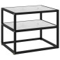 vidaXL Konsolentisch Weiß 50x40x40 cm Hartglas vidaXL Konsolentisch Weiß 50x40x40 cm Hartglas