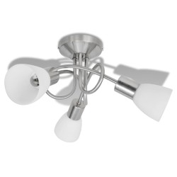 vidaXL Deckenleuchte mit Glas-Lampenschirmen für 3 E14 Glühlampen