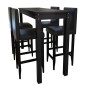 Barset Bartisch mit 4 Barhockern Schwarz Barset Bartisch mit 4 Barhockern Schwarz