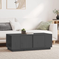 vidaXL Couchtisch Grau 110x50x40 cm Massivholz Kiefer
