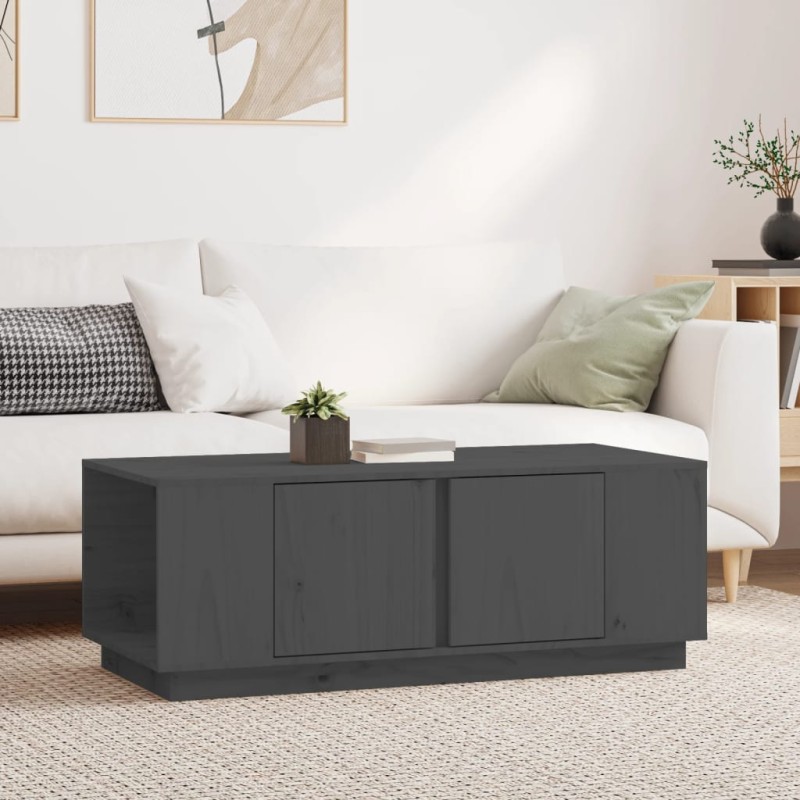 vidaXL Couchtisch Grau 110x50x40 cm Massivholz Kiefer vidaXL Couchtisch Grau 110x50x40 cm Massivholz Kiefer