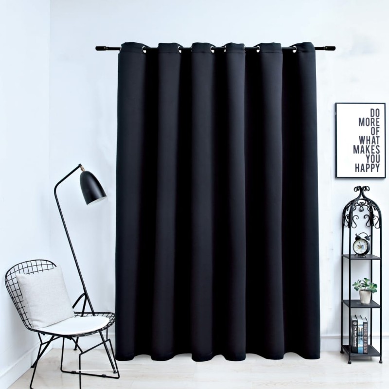 vidaXL Verdunkelungsvorhang mit Metallösen Schwarz 290 x 245 cm vidaXL Verdunkelungsvorhang mit Metallösen Schwarz 290 x 245 cm