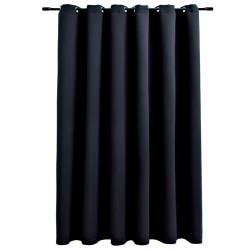 vidaXL Verdunkelungsvorhang mit Metallösen Schwarz 290 x 245 cm