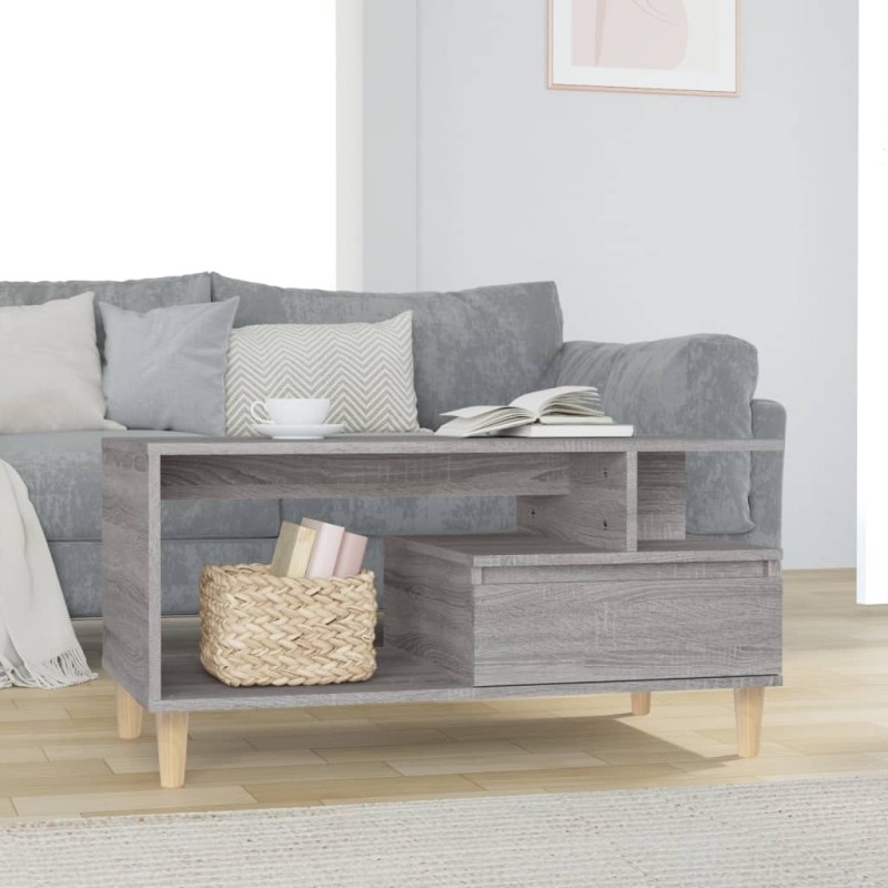 vidaXL Couchtisch Grau Sonoma 90x49x45 cm Holzwerkstoff vidaXL Couchtisch Grau Sonoma 90x49x45 cm Holzwerkstoff