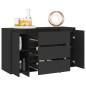 vidaXL Sideboard mit 3 Schubladen Schwarz 120x41x75 cm Holzwerkstoff vidaXL Sideboard mit 3 Schubladen Schwarz 120x41x75 cm Holzwerkstoff
