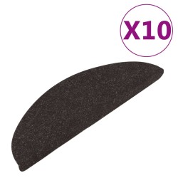 vidaXL Stufenmatten Selbstklebend 10 Stk. Schwarz 65x22,5x3,5 cm