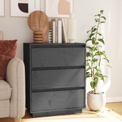 vidaXL Sideboard Grau 60x34x75 cm Massivholz Kiefer