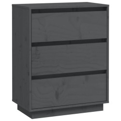 vidaXL Sideboard Grau 60x34x75 cm Massivholz Kiefer