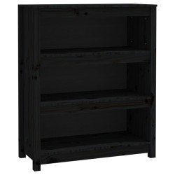 vidaXL Bücherregal Schwarz 80x35x97 cm Massivholz Kiefer