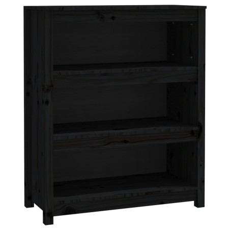 vidaXL Bücherregal Schwarz 80x35x97 cm Massivholz Kiefer