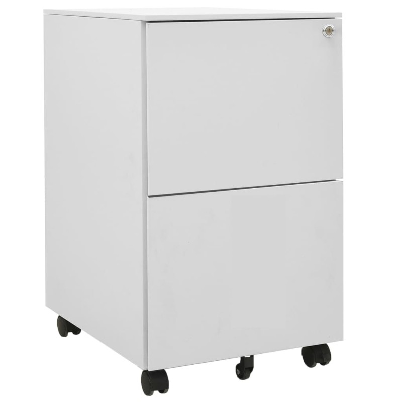 vidaXL Aktenschrank mit Rollen Hellgrau 39x45x67 cm Stahl vidaXL Aktenschrank mit Rollen Hellgrau 39x45x67 cm Stahl