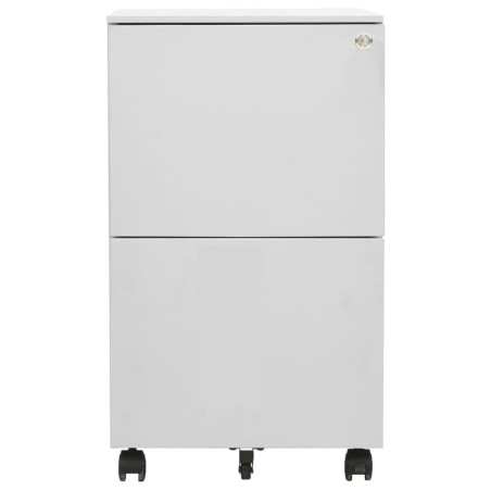 vidaXL Aktenschrank mit Rollen Hellgrau 39x45x67 cm Stahl