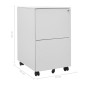 vidaXL Aktenschrank mit Rollen Hellgrau 39x45x67 cm Stahl vidaXL Aktenschrank mit Rollen Hellgrau 39x45x67 cm Stahl