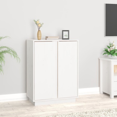 vidaXL Sideboard Weiß 60x35x80 cm Massivholz Kiefer