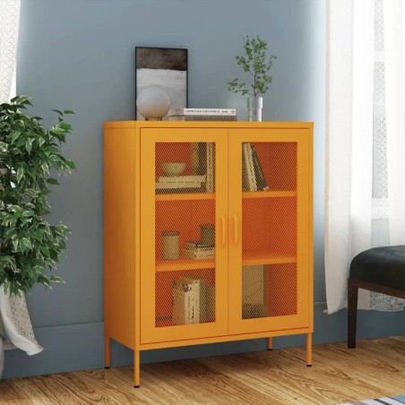 vidaXL Lagerschrank Senfgelb 80x35x101,5 cm Stahl    