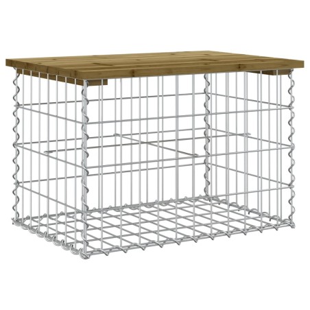 vidaXL Gartenbank aus Gabionen 63x44x42 cm Kiefernholz Imprägniert