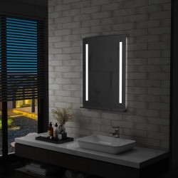 vidaXL Badezimmer-Wandspiegel mit LED und Ablage 60x80 cm