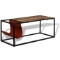 vidaXL Couchtisch mit Zeitschriftenhalter aus Echtleder 110 x 50 x 45 cm vidaXL Couchtisch mit Zeitschriftenhalter aus Echtleder 110 x 50 x 45 cm