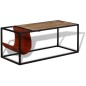 vidaXL Couchtisch mit Zeitschriftenhalter aus Echtleder 110 x 50 x 45 cm vidaXL Couchtisch mit Zeitschriftenhalter aus Echtleder 110 x 50 x 45 cm