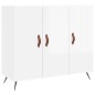 vidaXL Sideboard Hochglanz-Weiß 90x34x80 cm Holzwerkstoff vidaXL Sideboard Hochglanz-Weiß 90x34x80 cm Holzwerkstoff
