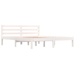 vidaXL Massivholzbett Kiefer 150x200 cm Weiß