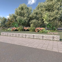 vidaXL Gabionenwand mit Abdeckung Verzinkter Stahl 900×50×50 cm