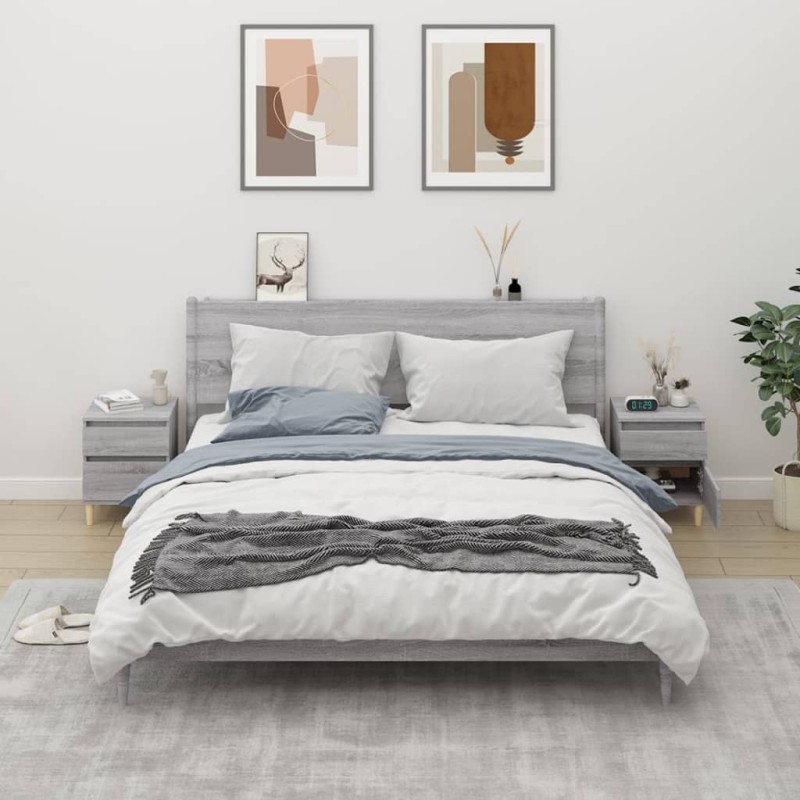 vidaXL Nachttische 2 Stk. Grau Sonoma 40x35x50 cm vidaXL Nachttische 2 Stk. Grau Sonoma 40x35x50 cm
