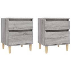 vidaXL Nachttische 2 Stk. Grau Sonoma 40x35x50 cm