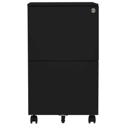 vidaXL Aktenschrank mit Rollen Schwarz 39x45x67 cm Stahl