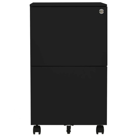 vidaXL Aktenschrank mit Rollen Schwarz 39x45x67 cm Stahl