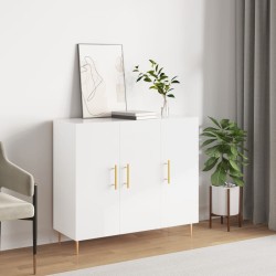 vidaXL Sideboard Hochglanz-Weiß 90x34x80 cm Holzwerkstoff