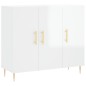 vidaXL Sideboard Hochglanz-Weiß 90x34x80 cm Holzwerkstoff vidaXL Sideboard Hochglanz-Weiß 90x34x80 cm Holzwerkstoff