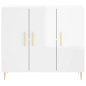 vidaXL Sideboard Hochglanz-Weiß 90x34x80 cm Holzwerkstoff vidaXL Sideboard Hochglanz-Weiß 90x34x80 cm Holzwerkstoff