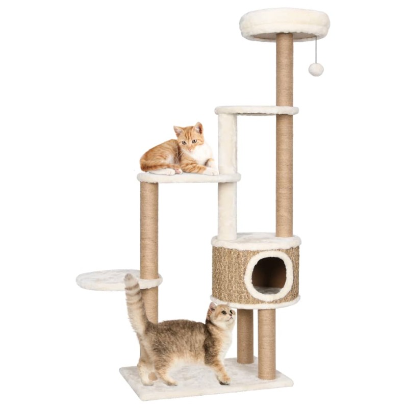 vidaXL Katzen-Kratzbaum mit Luxuriösem Kissen 148 cm Seegras vidaXL Katzen-Kratzbaum mit Luxuriösem Kissen 148 cm Seegras
