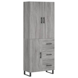 Highboard Grau Sonoma 69,5x34x180 cm Holzwerkstoff