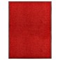 vidaXL Fußmatte Waschbar Rot 90x120 cm vidaXL Fußmatte Waschbar Rot 90x120 cm