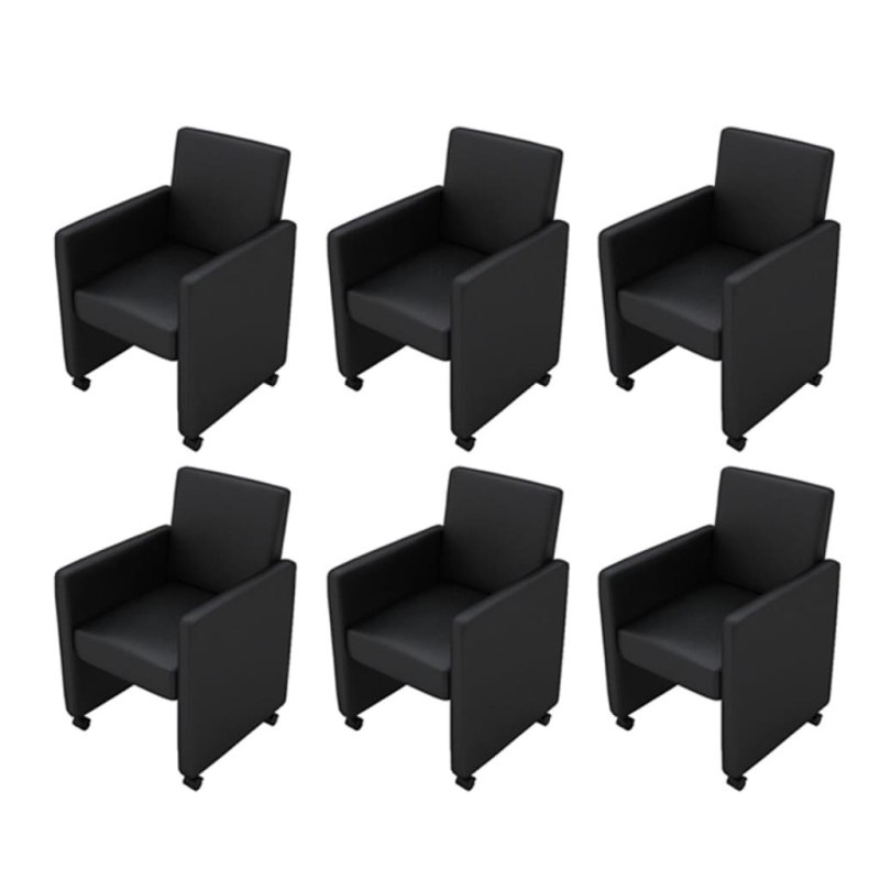 vidaXL Esszimmerstühle 6 Stk. Schwarz Kunstleder vidaXL Esszimmerstühle 6 Stk. Schwarz Kunstleder