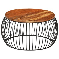 vidaXL Couchtisch Ø68 cm Massivholz aus Altholz 
