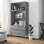 vidaXL Bücherregal MOLDE Grau 85x35x170,5 cm Massivholz Kiefer vidaXL Bücherregal MOLDE Grau 85x35x170,5 cm Massivholz Kiefer