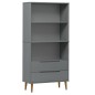 vidaXL Bücherregal MOLDE Grau 85x35x170,5 cm Massivholz Kiefer vidaXL Bücherregal MOLDE Grau 85x35x170,5 cm Massivholz Kiefer