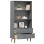 vidaXL Bücherregal MOLDE Grau 85x35x170,5 cm Massivholz Kiefer vidaXL Bücherregal MOLDE Grau 85x35x170,5 cm Massivholz Kiefer