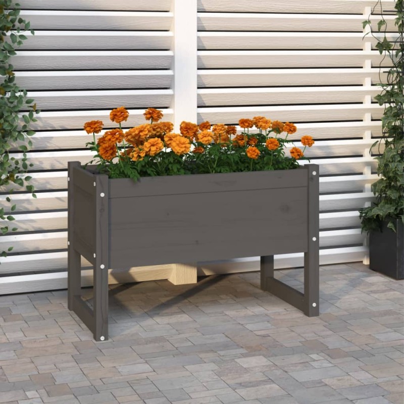 vidaXL Pflanzkübel Grau 78x40x52 cm Massivholz Kiefer vidaXL Pflanzkübel Grau 78x40x52 cm Massivholz Kiefer