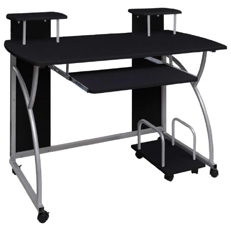 vidaXL Computertisch Schwarz 110x52x88,5 cm Holzwerkstoff vidaXL Computertisch Schwarz 110x52x88,5 cm Holzwerkstoff