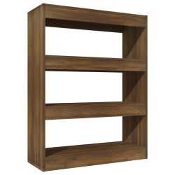 vidaXL Bücherregal/Raumteiler Braun Eiche 80x30x103 cm Holzwerkstoff