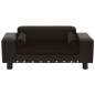 Hundesofa Braun 81x43x31 cm Plüsch und Kunstleder Hundesofa Braun 81x43x31 cm Plüsch und Kunstleder