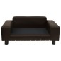 Hundesofa Braun 81x43x31 cm Plüsch und Kunstleder Hundesofa Braun 81x43x31 cm Plüsch und Kunstleder