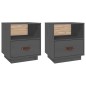 vidaXL Nachttische 2 Stk. Grau 40x34x45 cm Massivholz Kiefer vidaXL Nachttische 2 Stk. Grau 40x34x45 cm Massivholz Kiefer