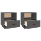 vidaXL Nachttische 2 Stk. Grau 40x34x45 cm Massivholz Kiefer vidaXL Nachttische 2 Stk. Grau 40x34x45 cm Massivholz Kiefer
